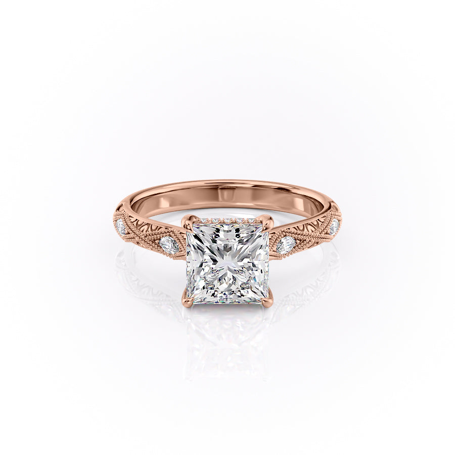 The Claudia Set With A 1.5 Carat Princess Lab Diamond