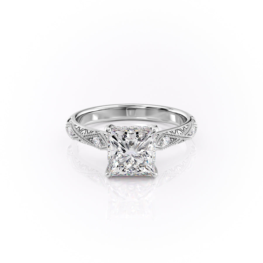 The Claudia Set With A 1 Carat Princess Lab Diamond