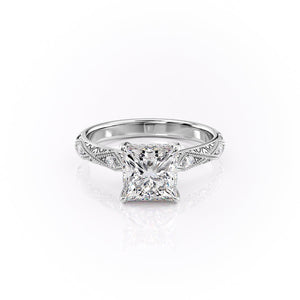 The Claudia Set With A 2.5 Carat Princess Lab Diamond