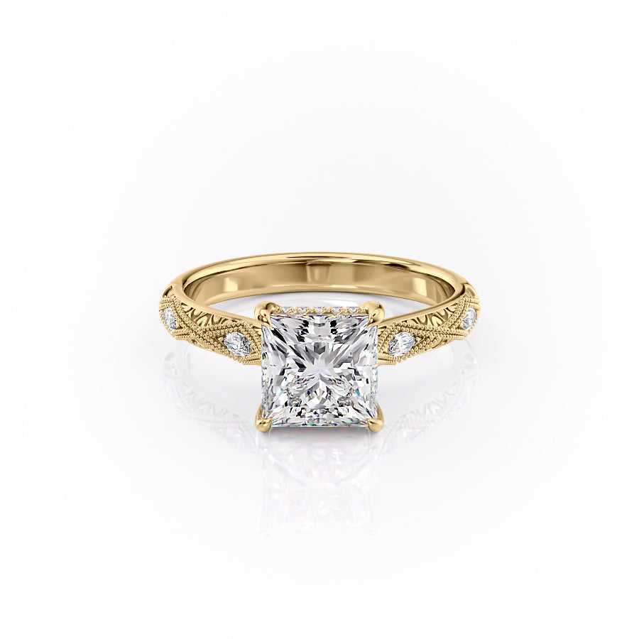 The Claudia Set With A 2 Carat Princess Lab Diamond
