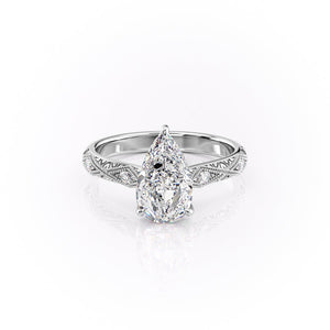 The Claudia Set With A 1.5 Carat Pear Lab Diamond