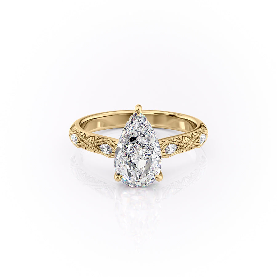 The Claudia Set With A 1.5 Carat Pear Lab Diamond