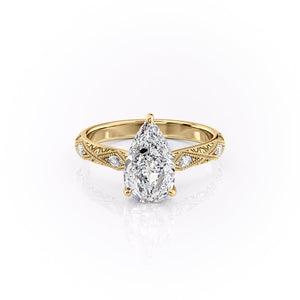 The Claudia Set With A 3 Carat Pear Lab Diamond