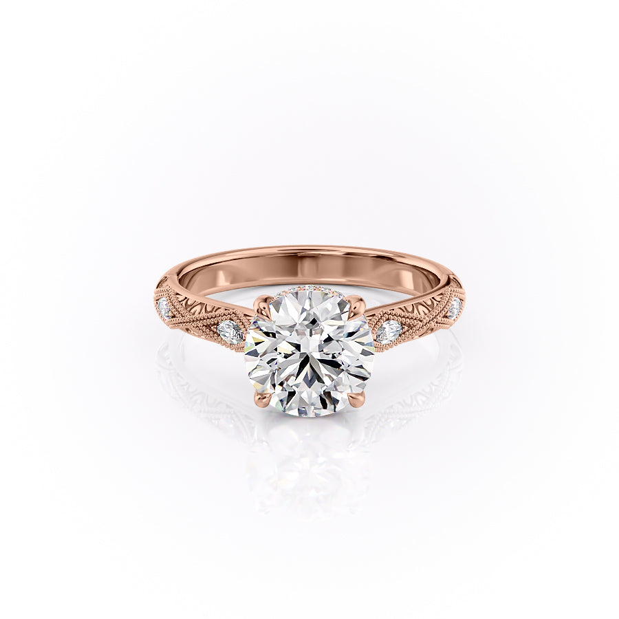 The Claudia Set With A 3 Carat Round Lab Diamond