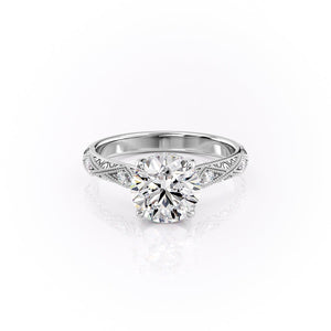The Claudia Set With A 2.5 Carat Round Lab Diamond