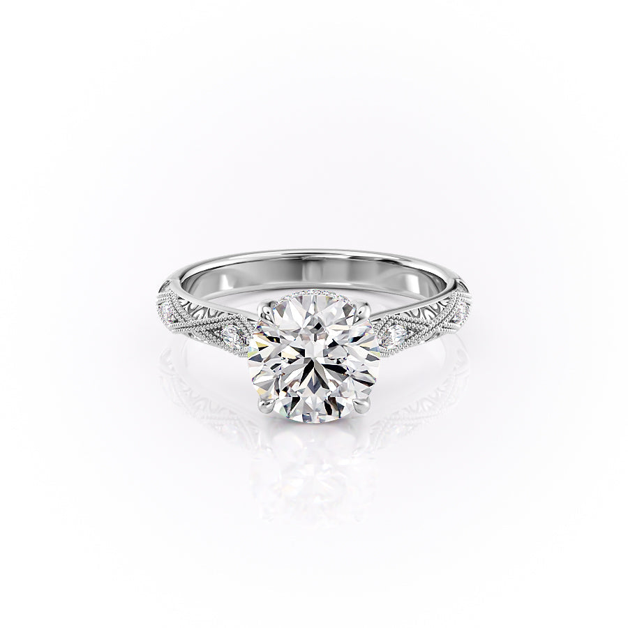 The Claudia Set With A 1 Carat Round Lab Diamond