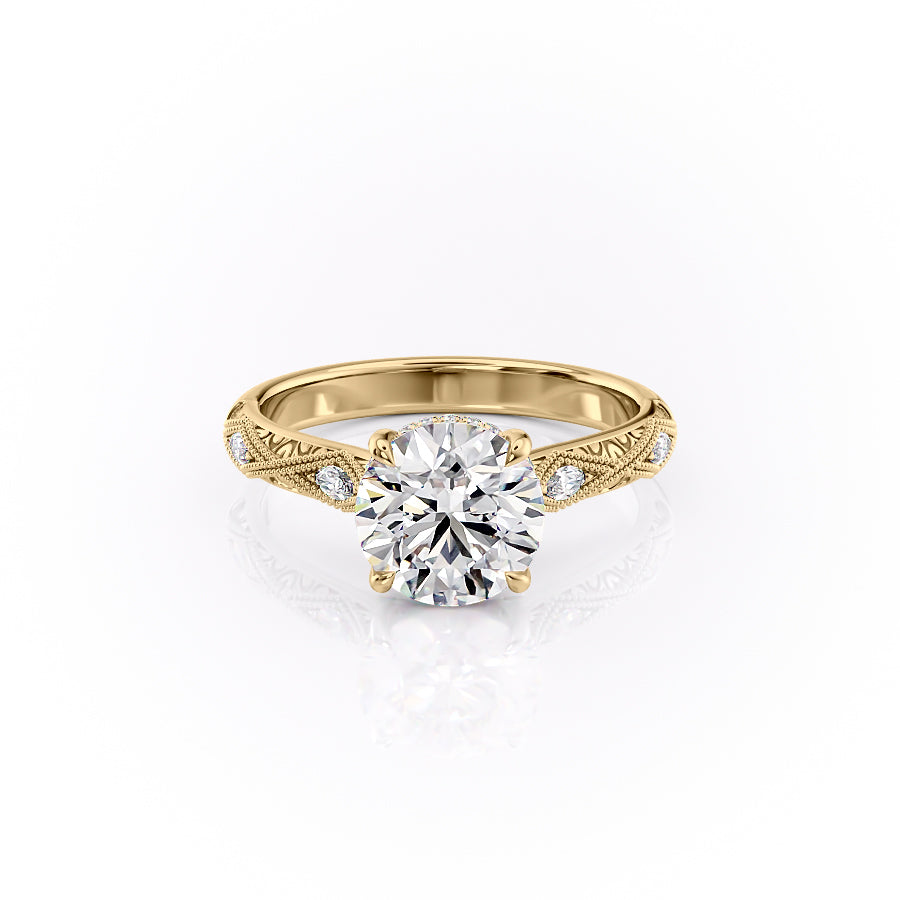 The Claudia Set With A 2 Carat Round Lab Diamond