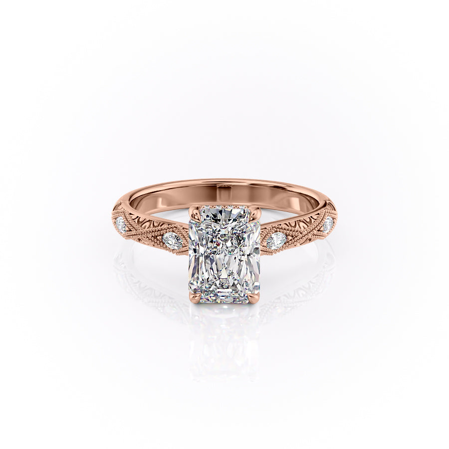 The Claudia Set With A 2.5 Carat Radiant Lab Diamond