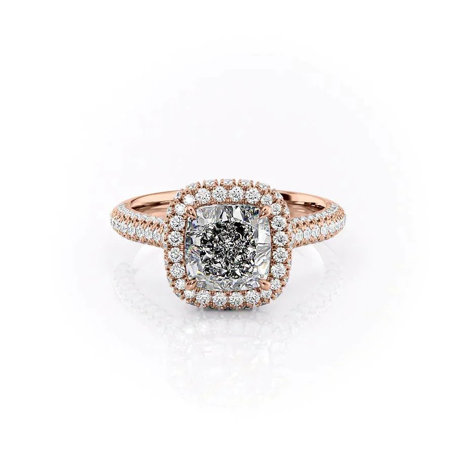 The Kylie Set With A 3 Carat Cushion Lab Diamond