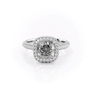 The Kylie Set With A 1 Carat Cushion Lab Diamond