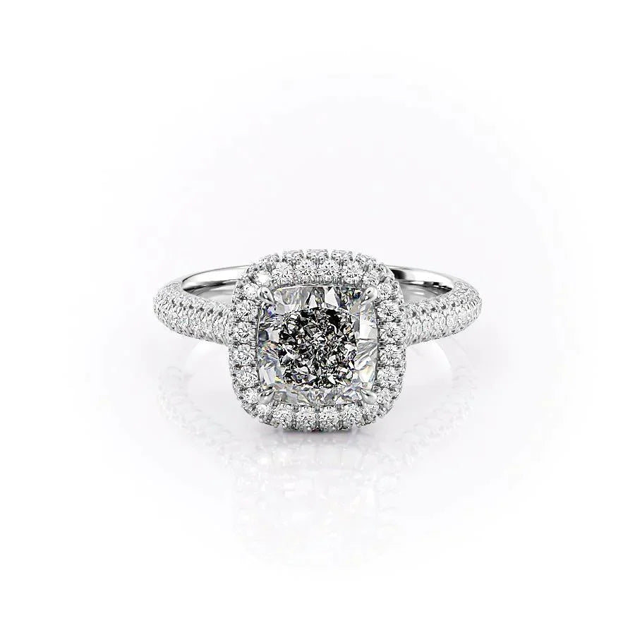 The Kylie Set With A 3 Carat Cushion Lab Diamond