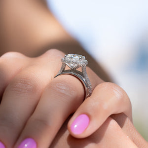 The Kylie Set With A 1.5 Carat Cushion Lab Diamond
