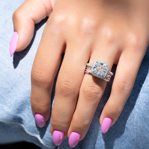 The Kylie Set With A 1.5 Carat Cushion Lab Diamond