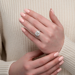 The Kylie Set With A 1.5 Carat Cushion Lab Diamond
