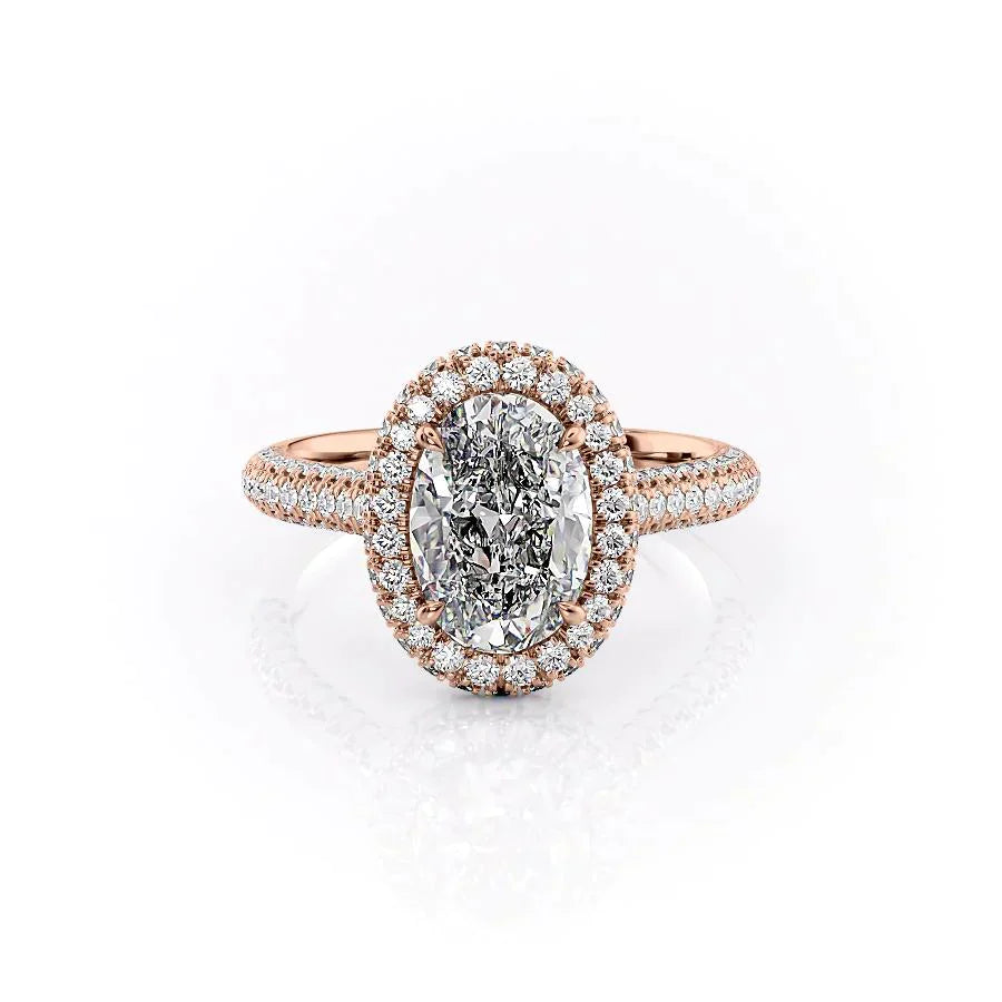 The Kylie Set With A 1.5 Carat Oval Lab Diamond
