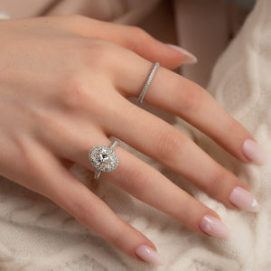 The Kylie Set With A 1.5 Carat Oval Lab Diamond