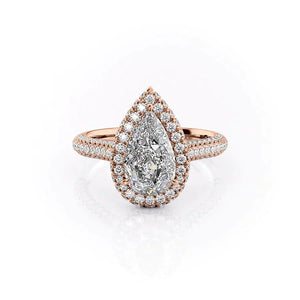 The Kylie Set With A 2.5 Carat Pear Lab Diamond