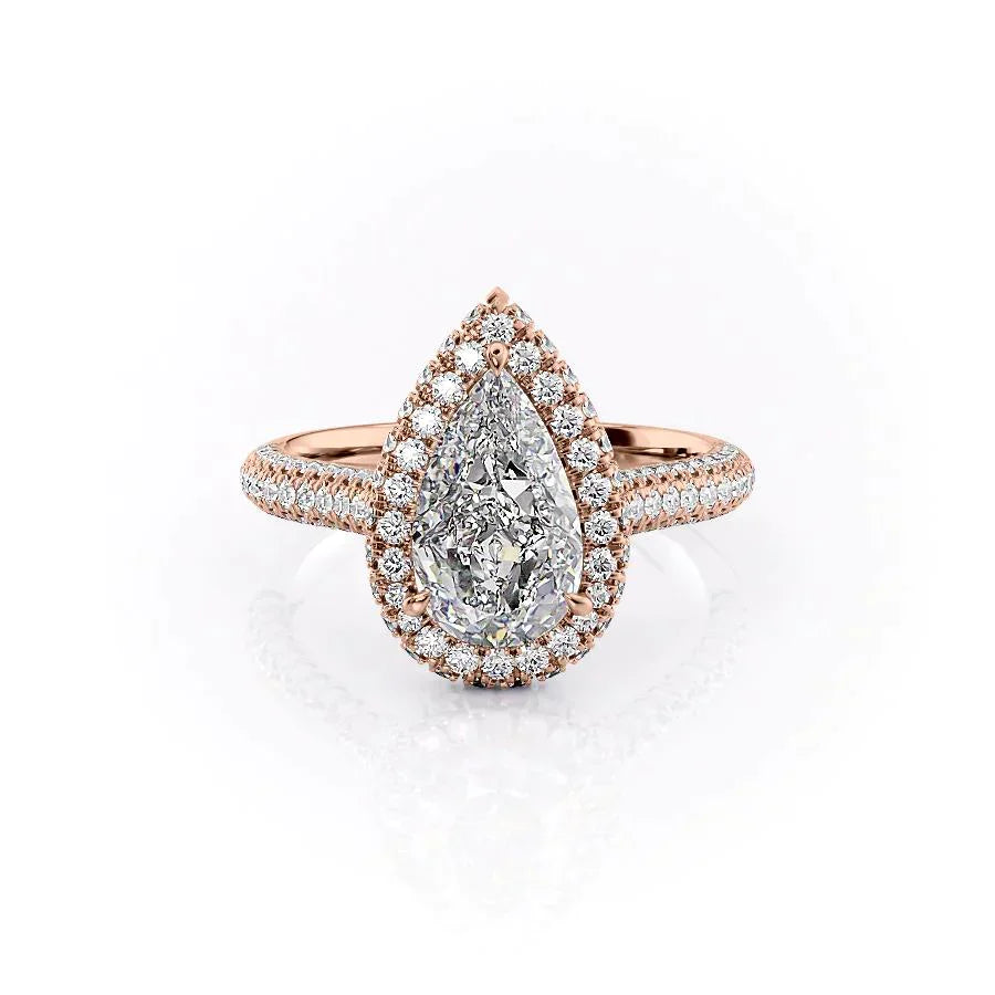 The Kylie Set With A 1 Carat Pear Lab Diamond