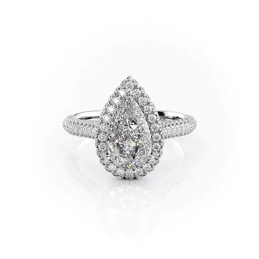The Kylie Set With A 2.5 Carat Pear Lab Diamond