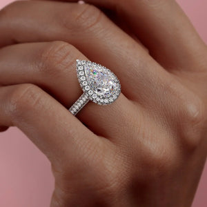 The Kylie Set With A 1.5 Carat Pear Lab Diamond