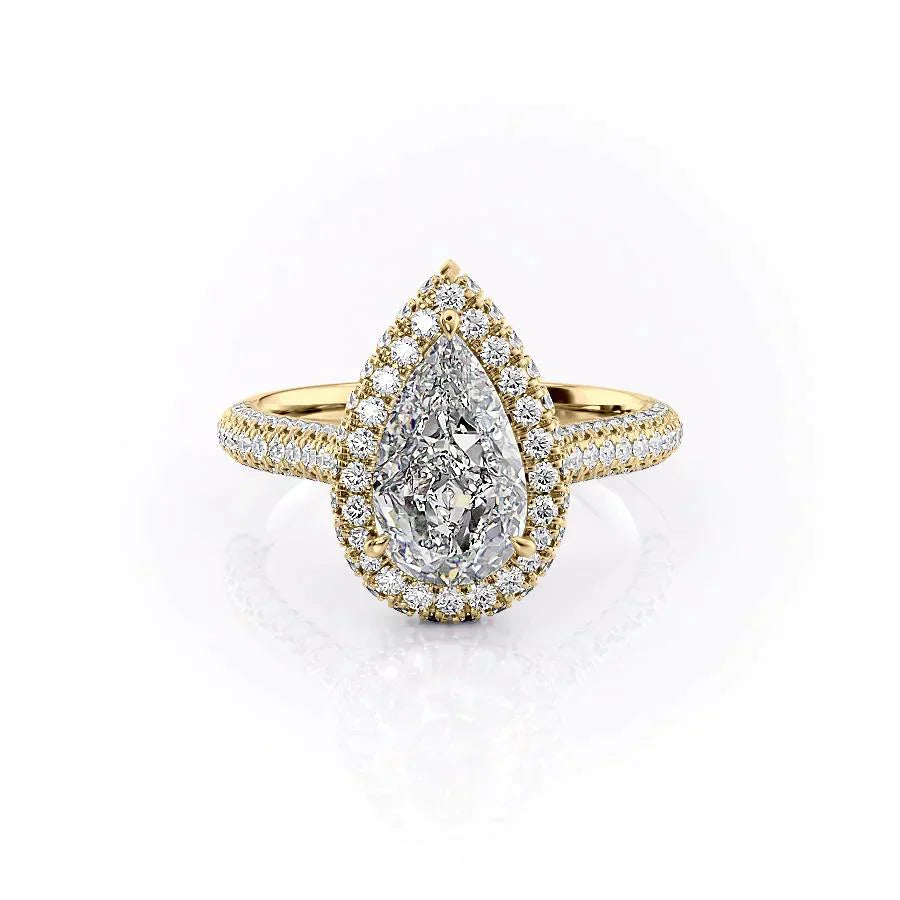 The Kylie Set With A 2 Carat Pear Lab Diamond