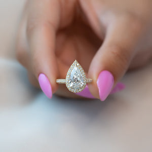 The Kylie Set With A 1.5 Carat Pear Lab Diamond
