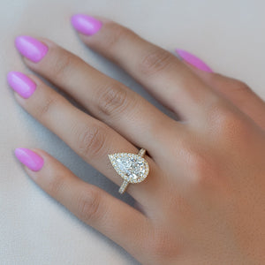 The Kylie Set With A 1.5 Carat Pear Lab Diamond