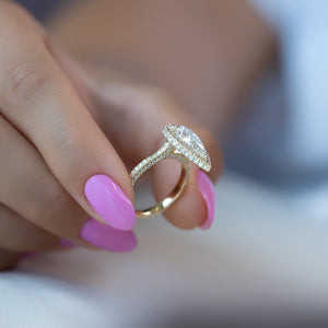 The Kylie Set With A 1.5 Carat Pear Lab Diamond