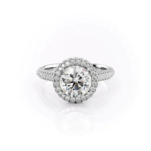 The Kylie Set With A 3 Carat Round Lab Diamond