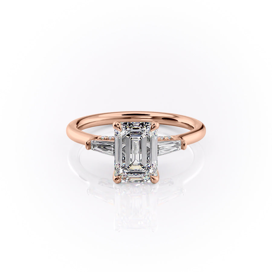 The Baguettes Megan Set With A 2 Carat Emerald Lab Diamond