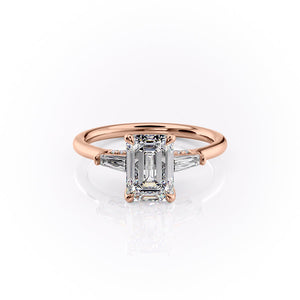 The Baguettes Megan Set With A 1.5 Carat Emerald Lab Diamond