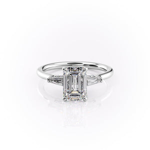 The Baguettes Megan Set With A 1 Carat Emerald Lab Diamond
