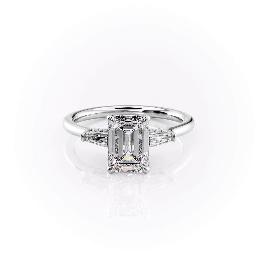 The Baguettes Megan Set With A 1 Carat Emerald Lab Diamond