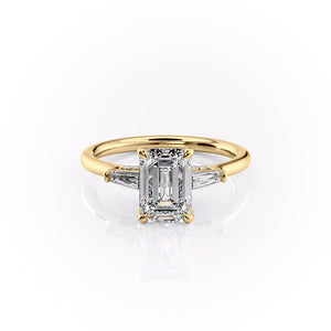 The Baguettes Megan Set With A 3 Carat Emerald Lab Diamond