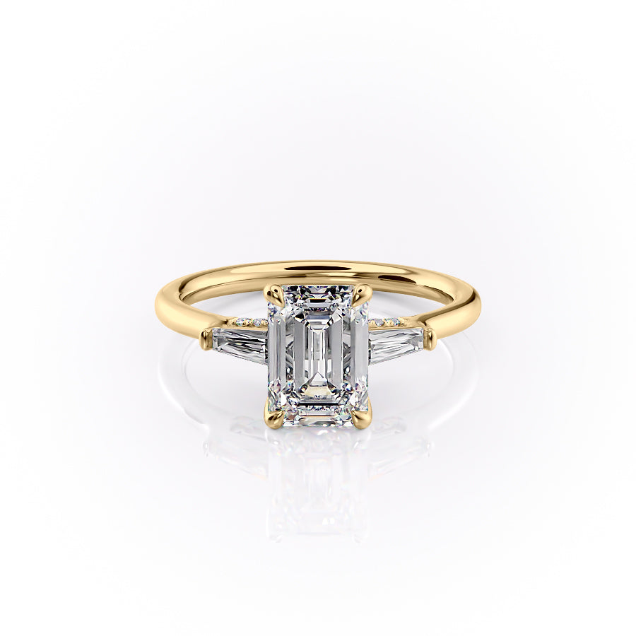 The Baguettes Megan Set With A 1 Carat Emerald Lab Diamond