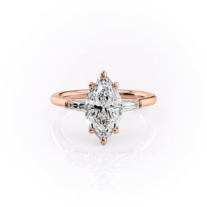 The Baguettes Megan Set With A 1.5 Carat Marquise Lab Diamond