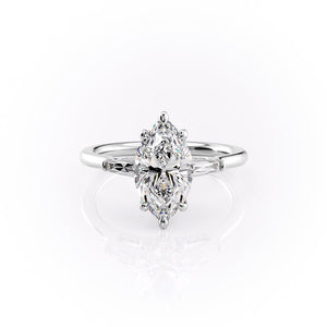 The Baguettes Megan Set With A 1 Carat Marquise Lab Diamond