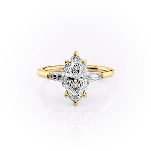 The Baguettes Megan Set With A 1 Carat Marquise Lab Diamond