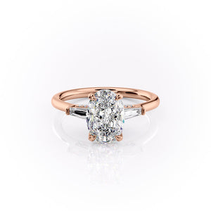 The Baguettes Megan Set With A 1 Carat Oval Lab Diamond