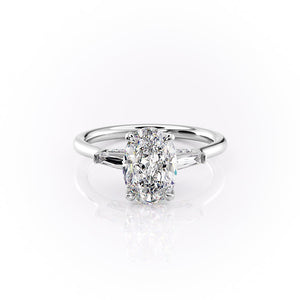 The Baguettes Megan Set With A 2 Carat Oval Lab Diamond