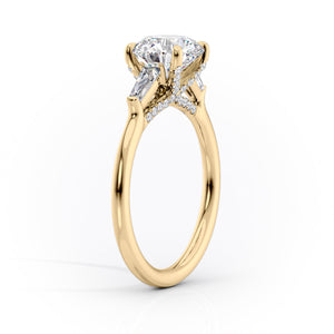 The Baguettes Megan Set With A 2 Carat Oval Lab Diamond