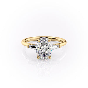 The Baguettes Megan Set With A 1 Carat Oval Lab Diamond