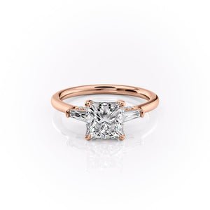 The Baguettes Megan Set With A 3 Carat Princess Lab Diamond
