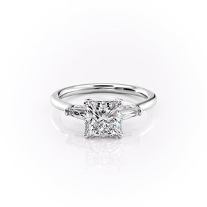 The Baguettes Megan Set With A 1.5 Carat Princess Lab Diamond