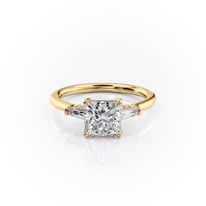 The Baguettes Megan Set With A 2.5 Carat Princess Lab Diamond