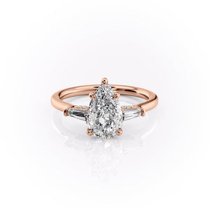 The Baguettes Megan Set With A 1.5 Carat Pear Lab Diamond