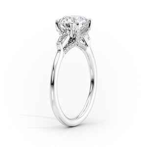 The Baguettes Megan Set With A 3 Carat Pear Lab Diamond