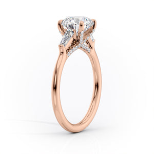 The Baguettes Megan Set With A 3 Carat Round Lab Diamond