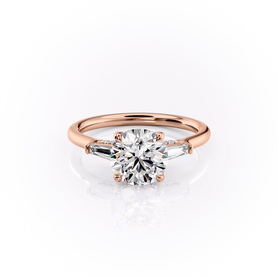 The Baguettes Megan Set With A 1.5 Carat Round Lab Diamond