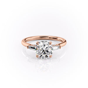 The Baguettes Megan Set With A 1.5 Carat Round Lab Diamond